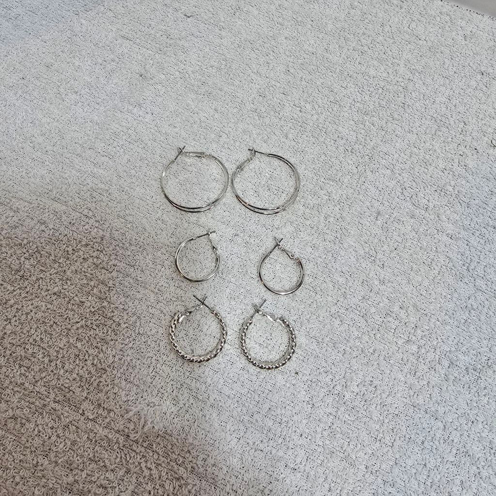 Women's Avon Silver Hoop Earrings One Size